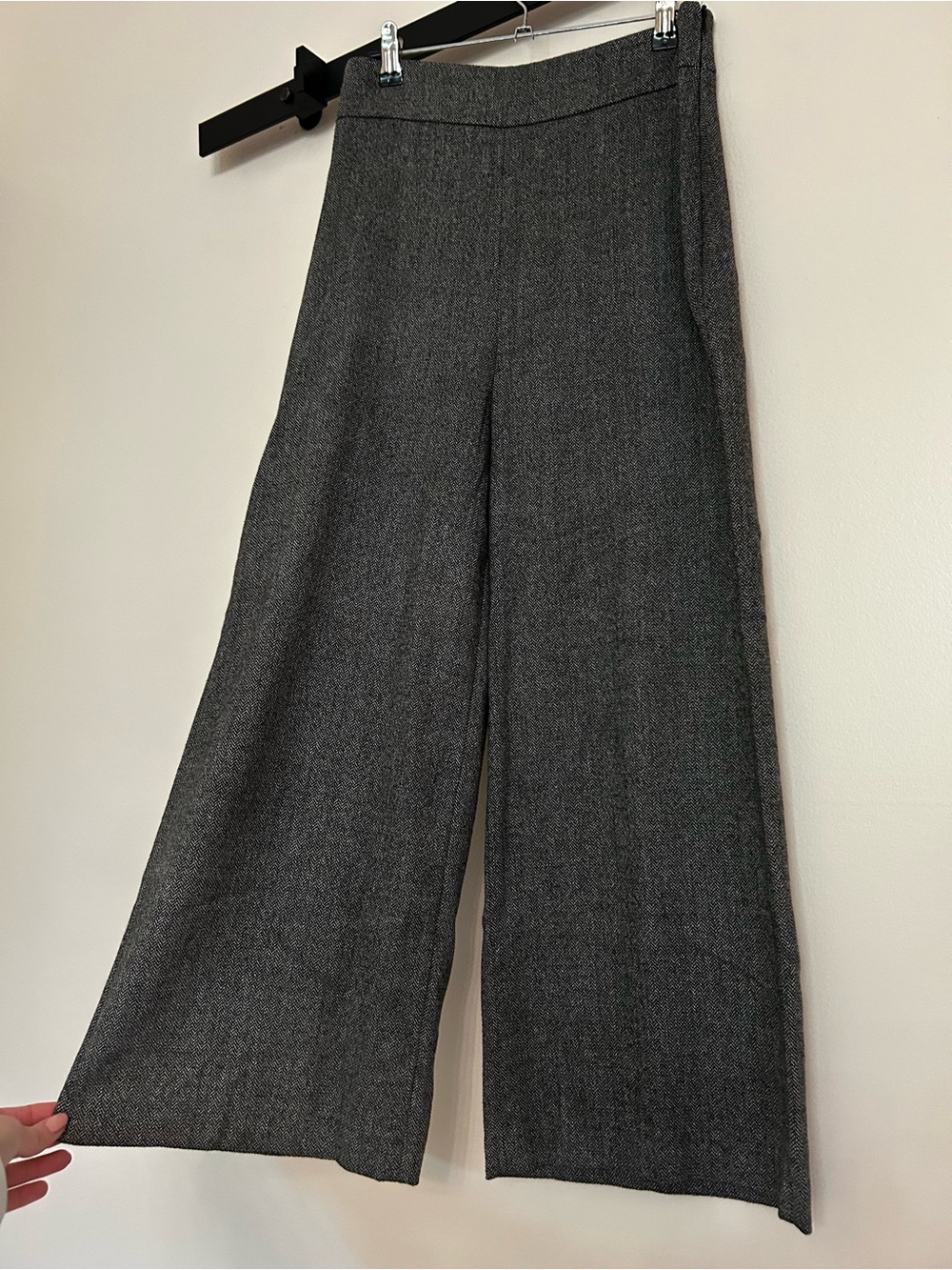 Zara Wide-Leg Pants in Charcoal Gray